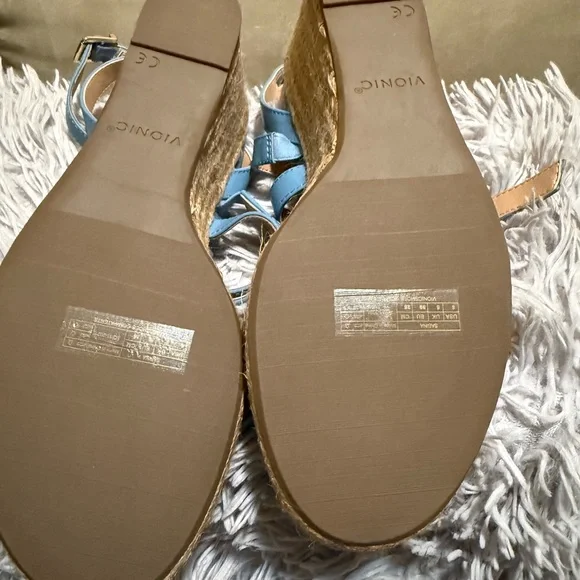 Vionic Sky Blue Wedge Sandals - Picture 7 of 7